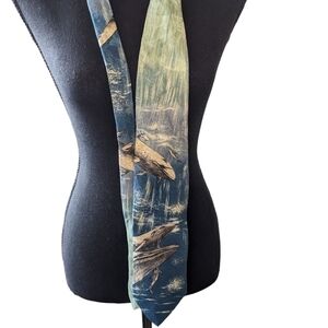 Wembley Endangered species blue green tie.  Great white whale.